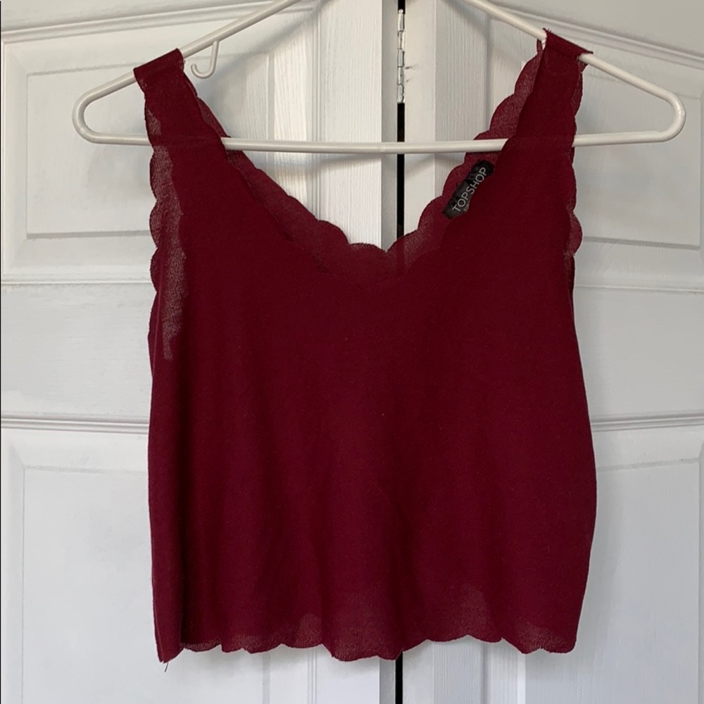 Topshop scalloped cut top